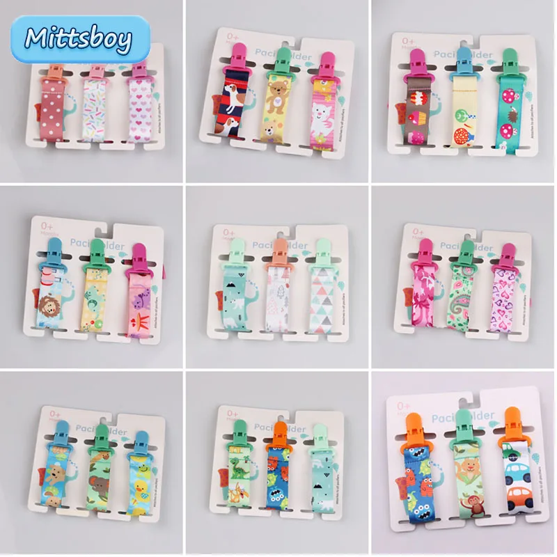 Zwitsal Baby Products - 3Pcs/lot Cartoon Print Baby Pacifier Clip